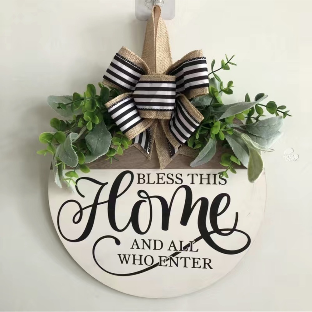 Welcome Door Hanging Wooden Ornament Decor NEW - Picture 1 of 5